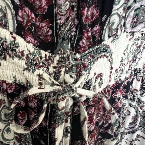 Lucky Brand Paisley Maxi Dress Women’s XL Boho Tie Waist Short Sleeve - Picture 8 of 14